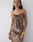 CLEODORA MAXI DRESS IN GUEPARDO SILK SATIN