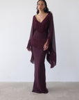 CRISTAL MAXI DRESS IN EARTH CHIFFON