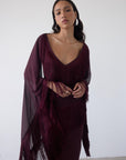 CRISTAL MAXI DRESS IN EARTH CHIFFON - De La Vali
