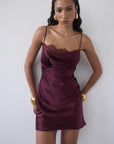 DORADA MINI DRESS IN EARTH SILK SATIN
