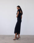 EDEN MIDI DRESS IN BLACK LACE - De La Vali
