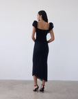 EDEN MIDI DRESS IN BLACK LACE - De La Vali