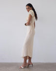 EDEN MIDI DRESS IN CREAM LACE - De La Vali