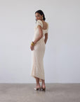 EDEN MIDI DRESS IN CREAM LACE - De La Vali
