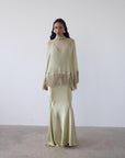 LEVANTO PONCHO IN SAND GEORGETTE CHIFFON