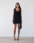 MISTRAL MINI DRESS IN BLACK CHIFFON & LACE