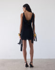 MISTRAL MINI DRESS IN BLACK CHIFFON & LACE