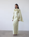 ONDAS MAXI DRESS IN SAND SILK SATIN