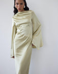 ONDAS MAXI DRESS IN SAND SILK SATIN - De La Vali