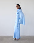 ONDAS MAXI DRESS IN SKY SILK SATIN