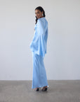 ONDAS MAXI DRESS IN SKY SILK SATIN