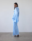 ONDAS MAXI DRESS IN SKY SILK SATIN - De La Vali