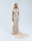 OPHELIA MAXI DRES IN ANTIQUE VISCOSE GEORGETTE - De La Vali