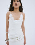 KASAI MINI DRESS IN IVORY TWILL - De La Vali