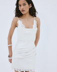 KASAI MINI DRESS IN IVORY TWILL - De La Vali