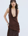 BONITA HEADSCARF IN BROWN COTTON LACE - De La Vali
