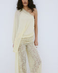ELIA TOP IN ANTIQUE YELLOW POLYESTER CHIFFON - De La Vali