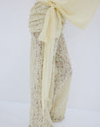 ROCIO TROUSER IN ANTIQUE YELLOW NYLON LACE - De La Vali