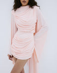 PERISA MINI DRESS IN BABY PINK SPANDEX JERSEY - De La Vali