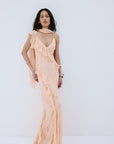 MAYARA MAXI DRESS IN ROSA PALO PINK VISCOSE GEORGETTE - De La Vali