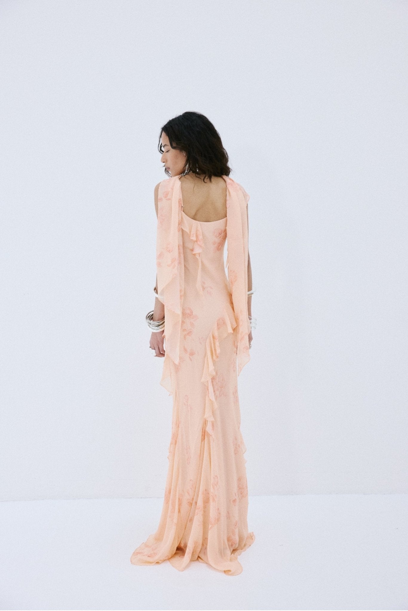 MAYARA MAXI DRESS IN ROSA PALO PINK VISCOSE GEORGETTE