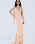 MAYARA MAXI DRESS IN ROSA PALO PINK VISCOSE GEORGETTE - De La Vali