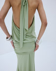 VIDA MINI DRESS IN GREEN SPANDEX JERSEY - De La Vali