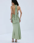 VIDA MINI DRESS IN GREEN SPANDEX JERSEY - De La Vali