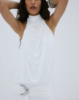VIDA MINI DRESS IN IVORY SPANDEX JERSEY - De La Vali