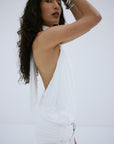 VIDA MINI DRESS IN IVORY SPANDEX JERSEY - De La Vali