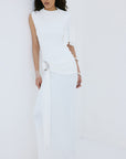 TITAN MAXI DRESS IN IVORY SPANDEX JERSEY - De La Vali