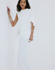 TITAN MAXI DRESS IN IVORY SPANDEX JERSEY - De La Vali