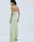 CALIMA MAXI DRESS IN MINT GREEN FINE LACE - De La Vali