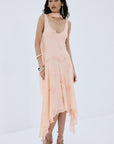AURORA MIDI DRESS IN ROSA PALO PINK VISCOSE GEORGETTE - De La Vali