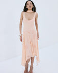AURORA MIDI DRESS IN ROSA PALO PINK VISCOSE GEORGETTE - De La Vali