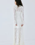 CLEMENTINA MAXI DRESS IN IVORY NYLON LACE - De La Vali