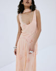 AURORA MIDI DRESS IN ROSA PALO PINK VISCOSE GEORGETTE - De La Vali