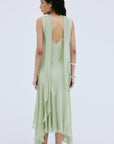 AURORA MIDI DRESS IN MINT GREEN VISCOSE GEORGETTE - De La Vali