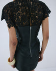 CATALINA MINI DRESS IN BLACK TWILL - De La Vali