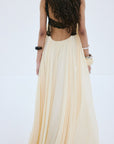 CARMELA MAXI DRESS IN CREAM VISCOSE GEORGETTE - De La Vali