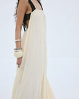 CARMELA MAXI DRESS IN CREAM VISCOSE GEORGETTE - De La Vali