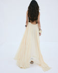 CARMELA MAXI DRESS IN CREAM VISCOSE GEORGETTE - De La Vali