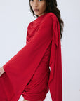 PERISA MINI DRESS IN RUBY RED SPANDEX JERSEY - De La Vali