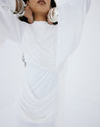 PERISA MAXI DRESS IN IVORY SPANDEX JERSEY - De La Vali