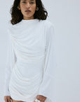 PERISA MINI DRESS IN IVORY SPANDEX JERSEY - De La Vali