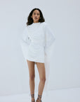 PERISA MINI DRESS IN IVORY SPANDEX JERSEY - De La Vali
