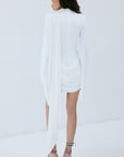 PERISA MINI DRESS IN IVORY SPANDEX JERSEY - De La Vali