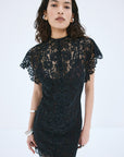 CATALINA MINI DRESS IN BLACK TWILL - De La Vali