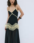 ESTELA MAXI DRESS IN BLACK VISCOSE GEORGETTE - De La Vali