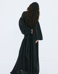 SOLANA MAXI DRESS IN BLACK POLY CHIFFON - De La Vali